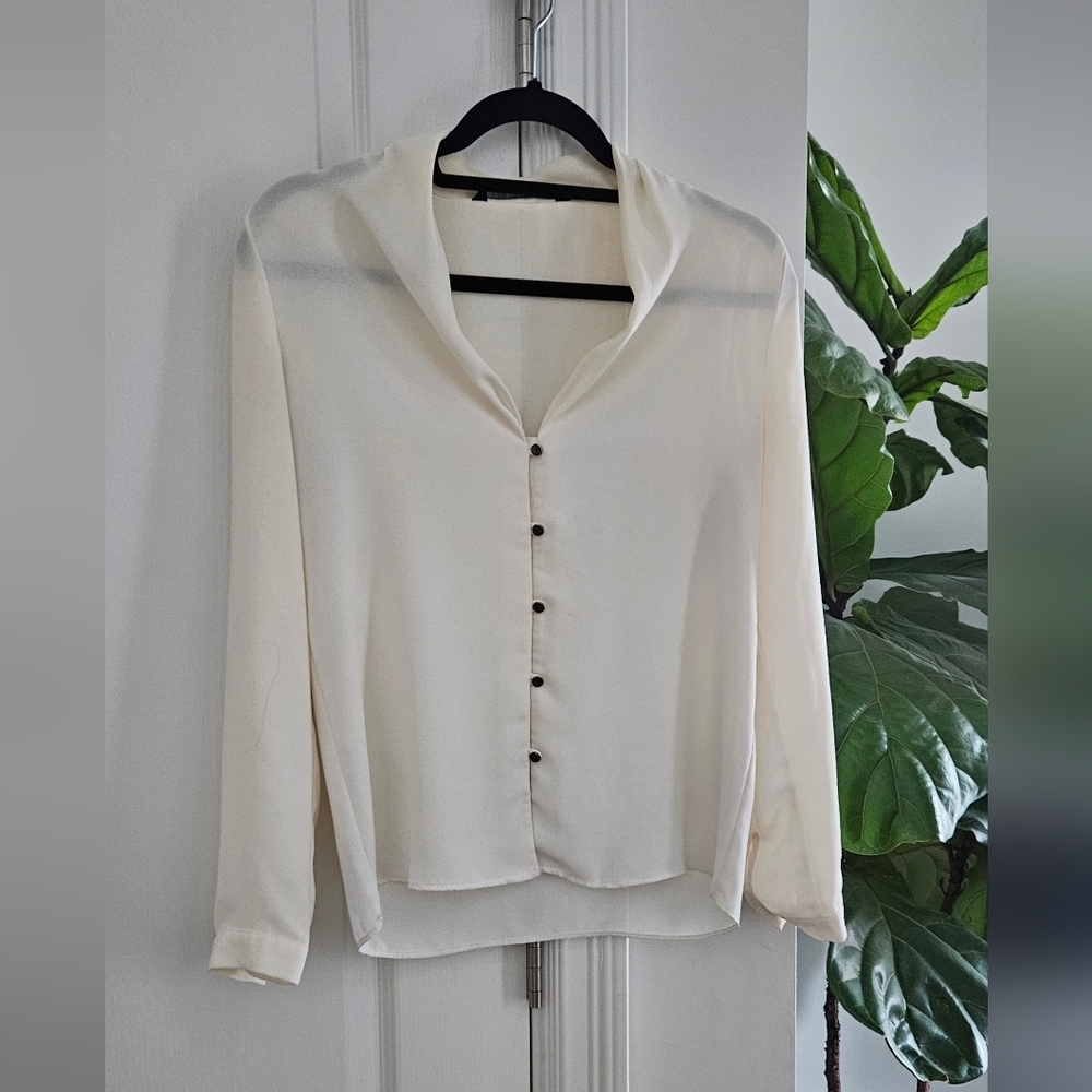 Zara Cream Button-Down Women's Shirt